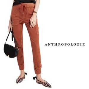 Anthropologie By Anthropologie Leigh Corduroy Jogger Pants Brown Drawstring - XS